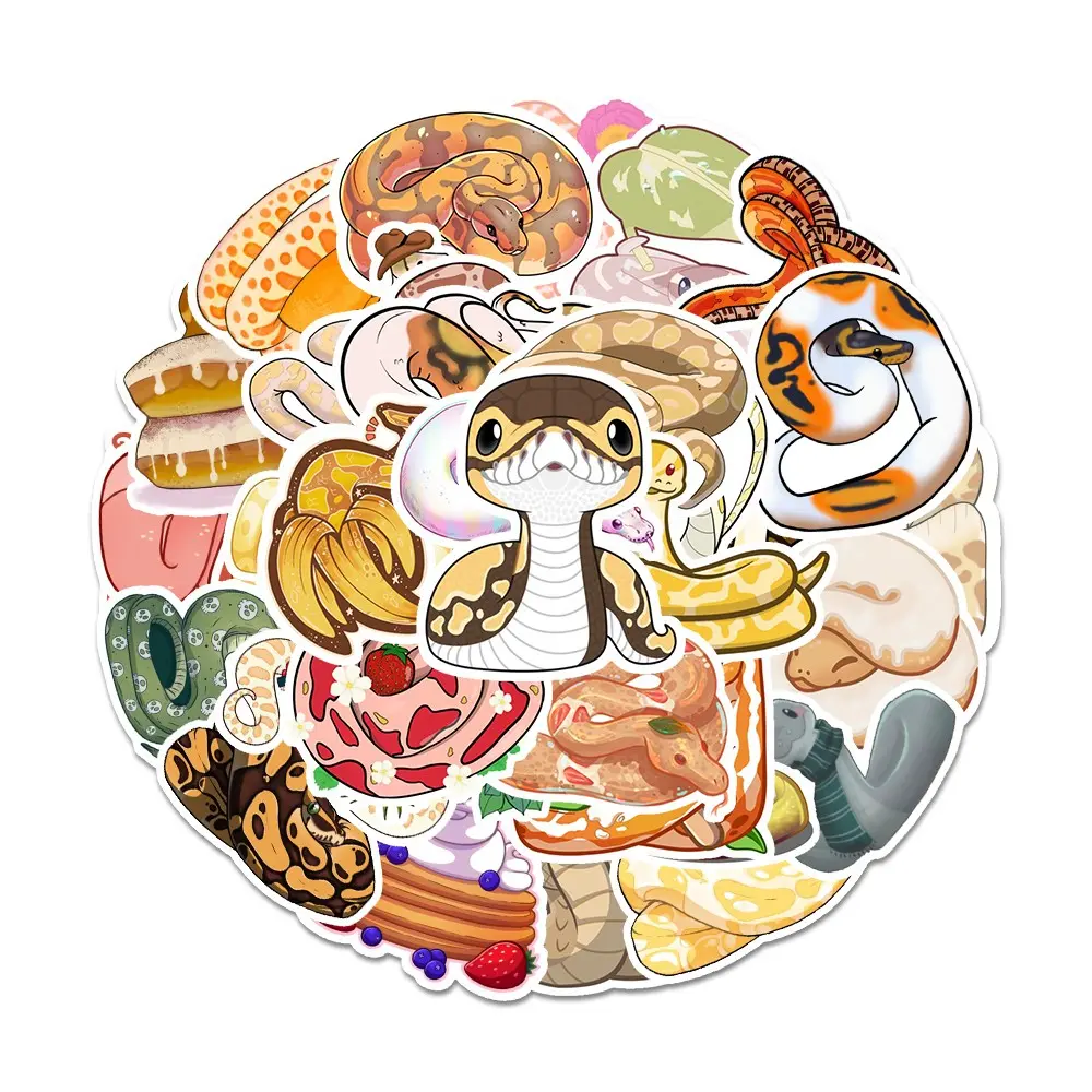 54 Cute Snake Stickers, Car Water Bottle Luggage Phone Laptop Decals, Adorable Decorative Stickers for Various Surfaces, Fun & Stylish Accessories