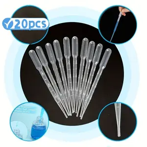 20 Pack 3ML Plastic Pipettes, Disposable Measuring Droppers, Laboratory Transfer Tools, Precision Liquid Handling Equipment