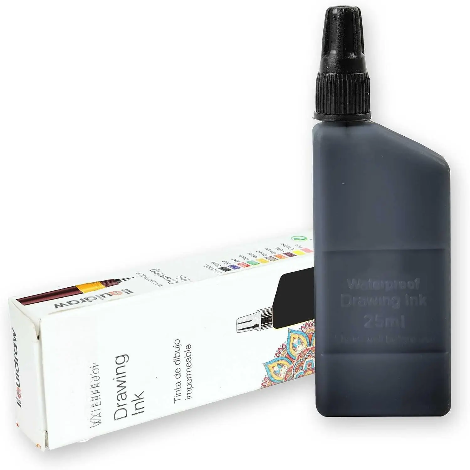 Technical Pen Black Ink - 0.85 fl oz / 25 ml |  Drawing Ink | Refill Pot Compatible with  Isograph Pens | Plastic Bottle & Screw- Lid | Ideal for Drawing & Calligraphy