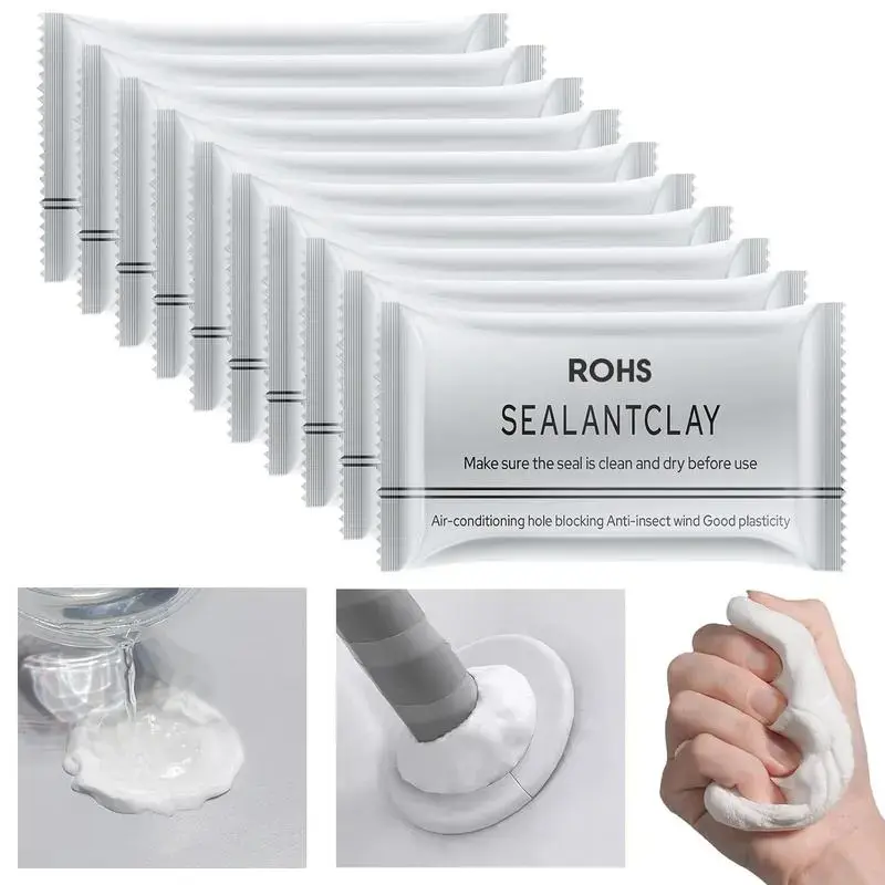 10 Pack Waterproof Seal Putty, Quick Repair Mastic for Wall Holes, Air Conditioner Hole Sealing, Drainage Joint Waterproof Filler