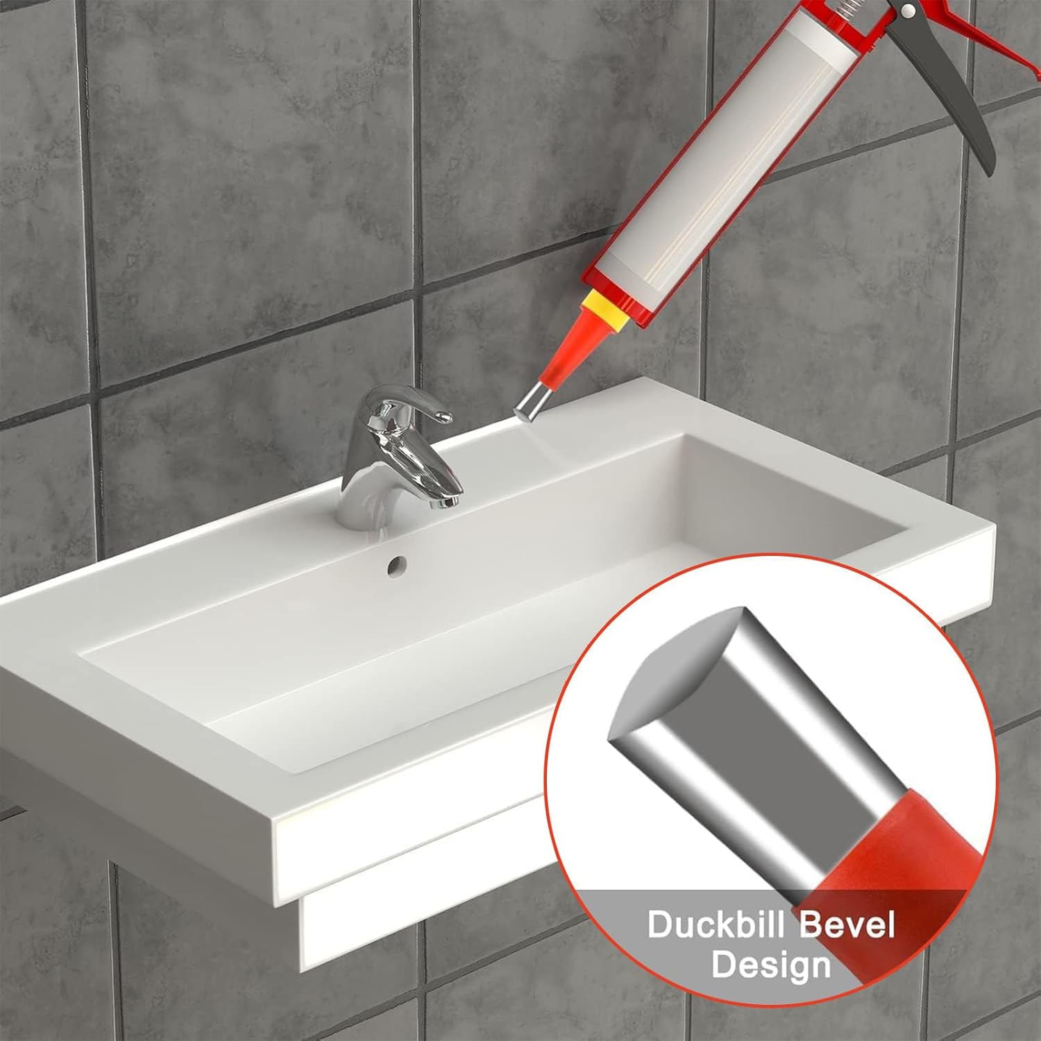 Stainless Steel Glue-Nozzle, 20pcs/set Integrated Detachable Base Structure Glue Gun-Nozzle, Sealing Glue Glass Glue Head, Grouting Tool Hardware