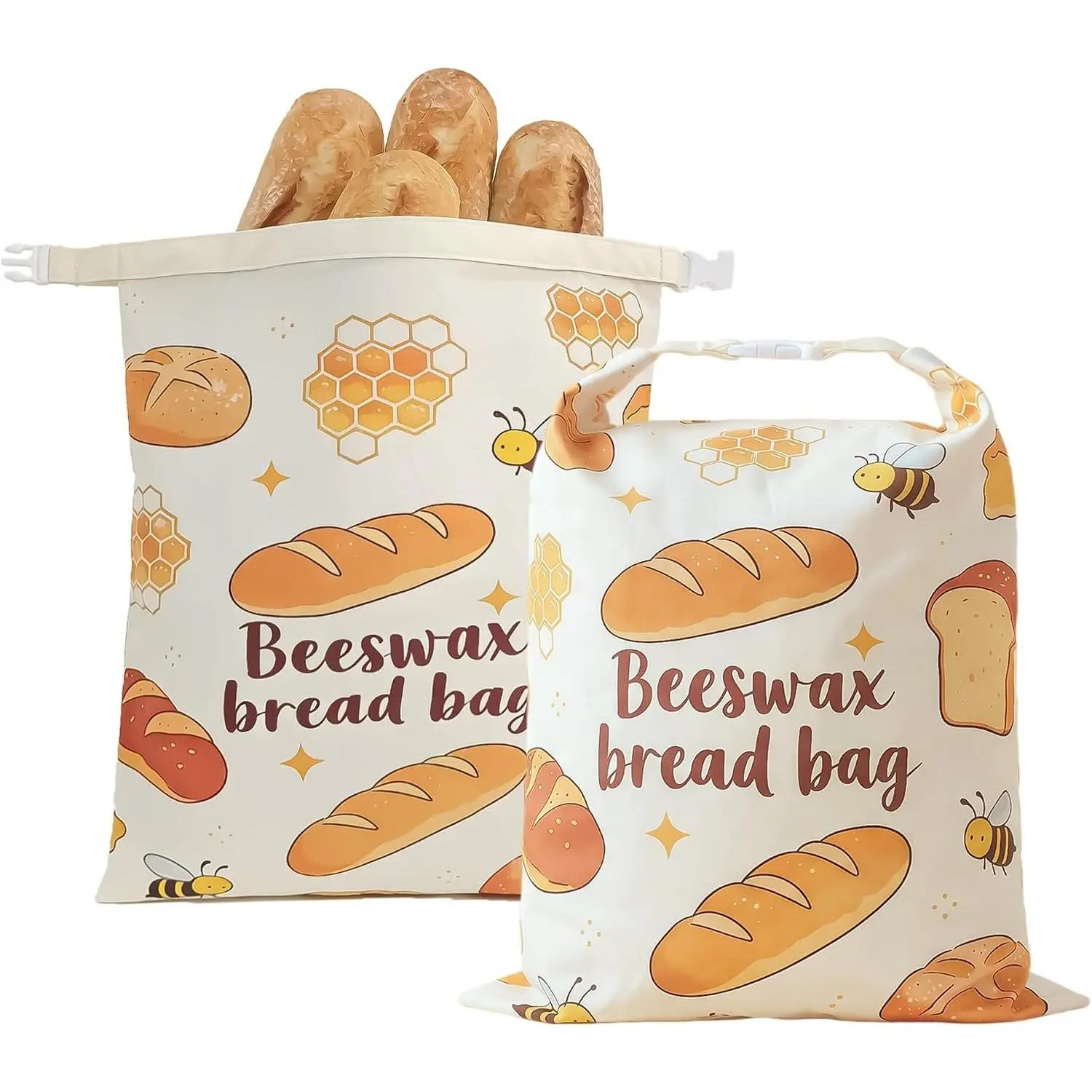 2-Pack Eco-Friendly Beeswax Wraps, Kitchen Utensils & Gadgets Preserving Containers, Portable Plastic-Free Sourdough Bread Keeper, Freezer-Safe 12.6X17" Inches