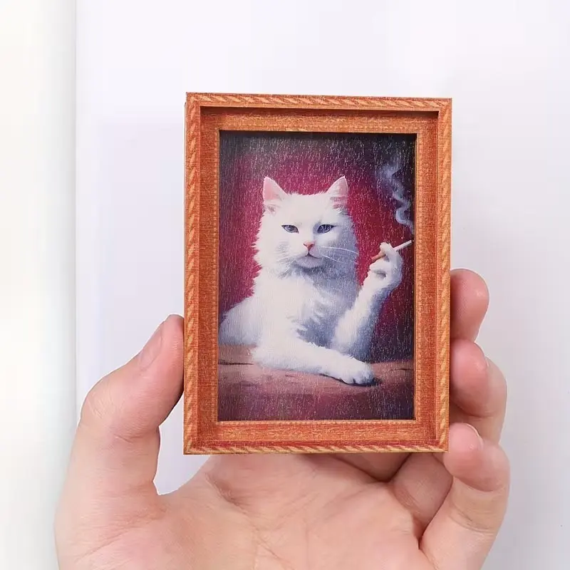 1pc A Mini Photo Frame Fridge Magnet Featuring a Playful Kitten Design, a Fun Decorative Item, Home Decor, And a Holiday Gift, Funny Fridge Magnet, Photo Magnets, Decoration Items