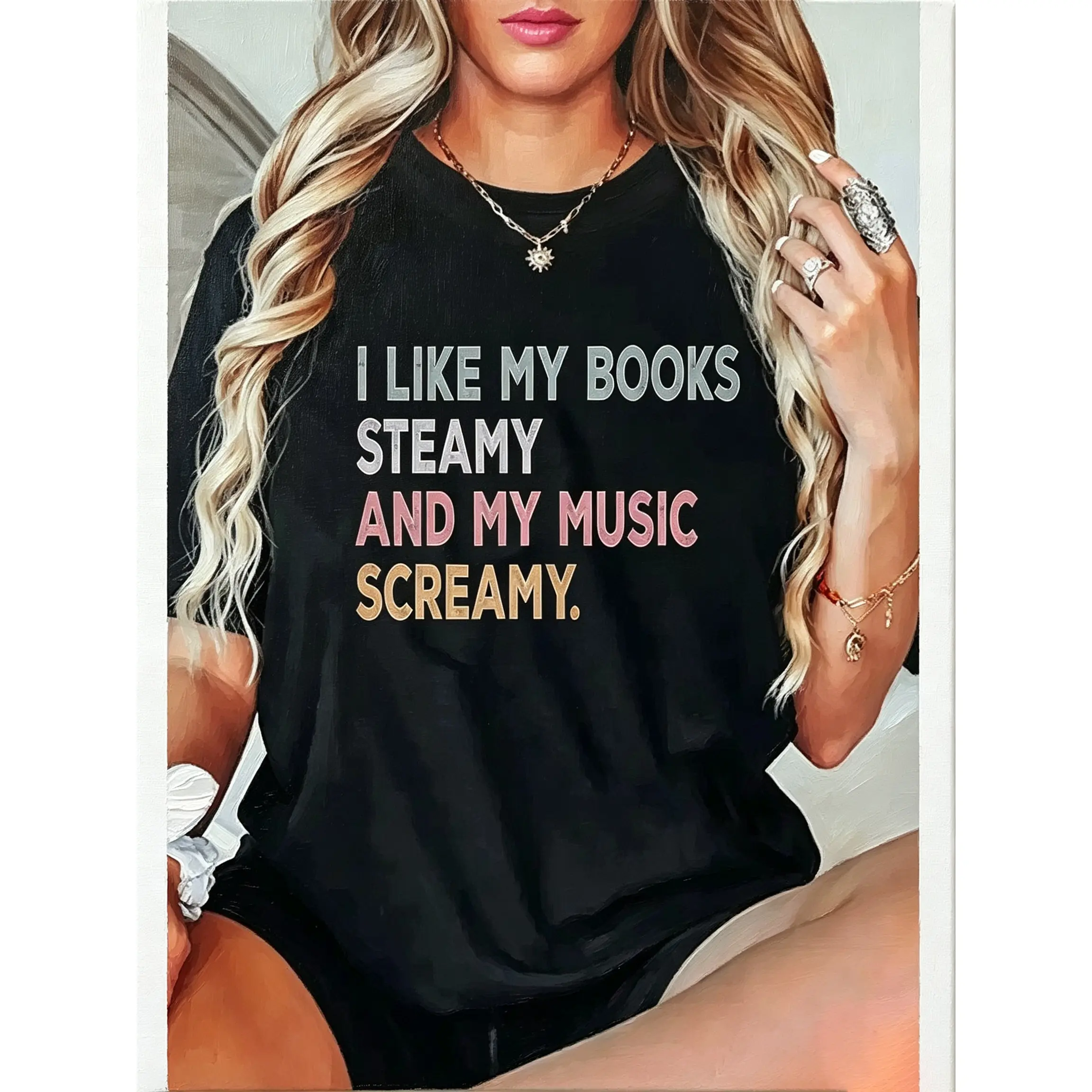 I Like My Books Steamy and My Music Screamy Shirt, Book and Music Lover Tee, Funny Reading Shirt, Bookish Gift, Bookworm Tee