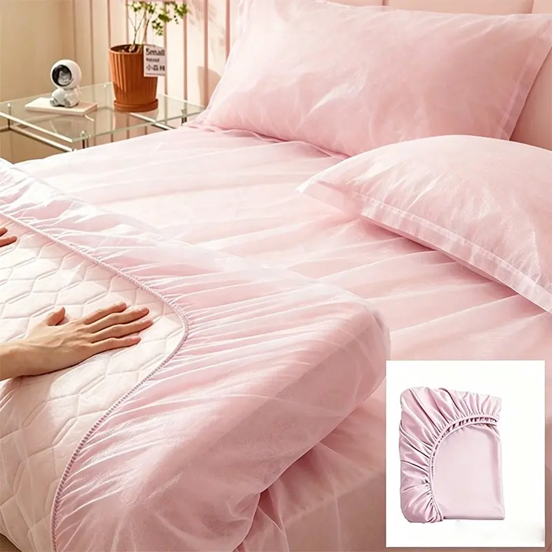 Disposable Bed Sheet 4pcs/ set, Cartoon, Hotel Bedding Kit, Portable Dirty Separation, Twin Size Non-Woven, Travel Essential, Compressed Pack