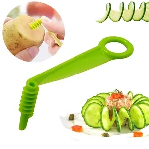 1pc Portable Potato Carrot Spiral Slicer, Manual Kitchen Fruit Vegetable Slicer Cutter, Kitchen Tool, Kitchen Gadgets Kitchen Accessories