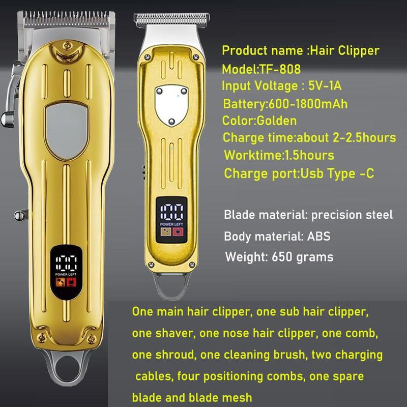 4 in 1 Hair Cutting Grooming Kit, 1 Set Professional Diffuser Hair Clippers and Shaver Set, Cordless Beard Trimming for Men, Rechargeable Barber Clippers Set, USB Rechargeable, Hair Trimmer Set