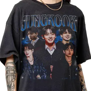 90s Bootleg Vintage Jung Kook Unisex T-Shirt Classic Kpop Streetwear Graphic Tee Fan Gifts For Men Women