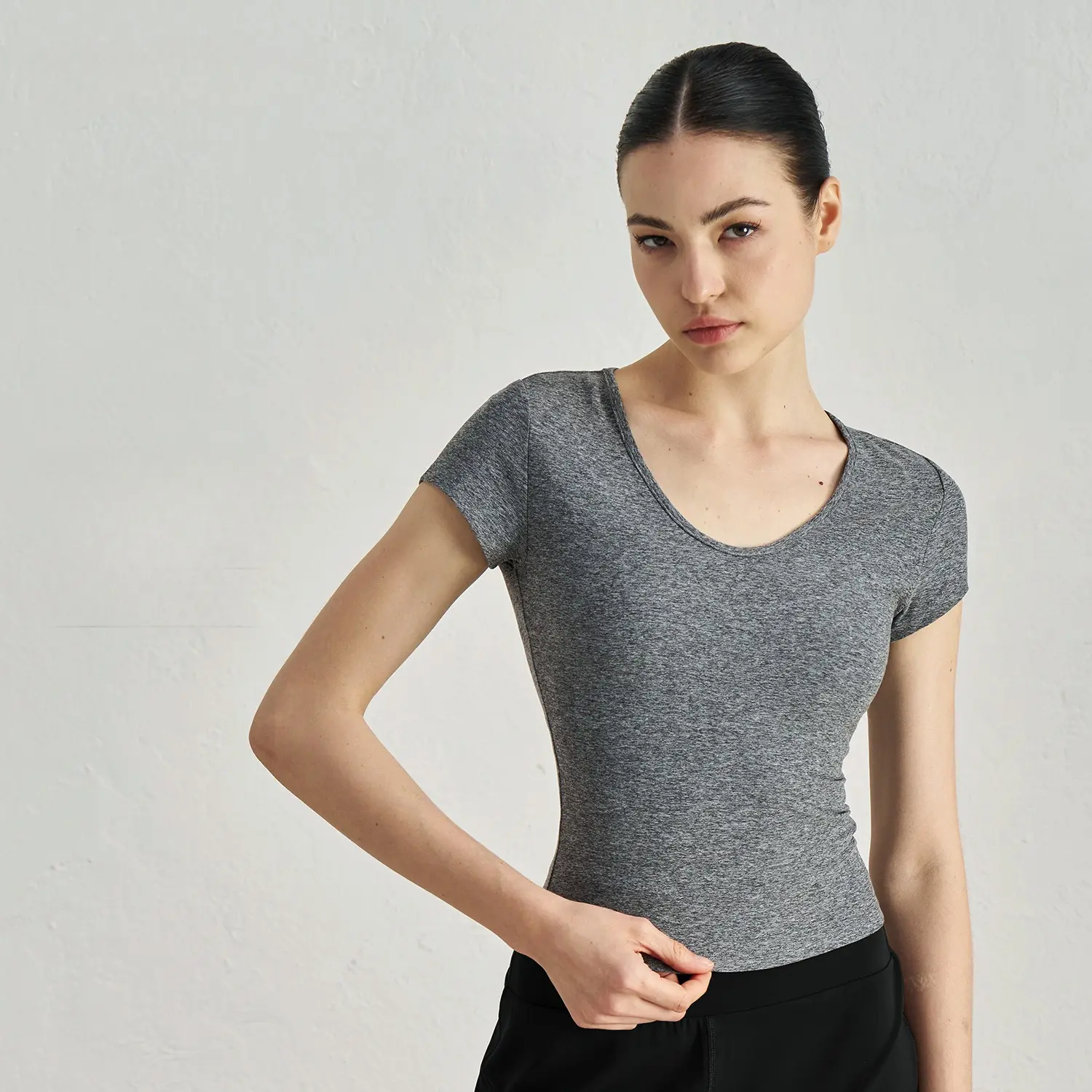 Comfortable sports short sleeves skin-friendly nude feeling casual yoga Pilates running clothes advanced feeling waist slim and thin fitness T-shirt women funny usa dog lover tee