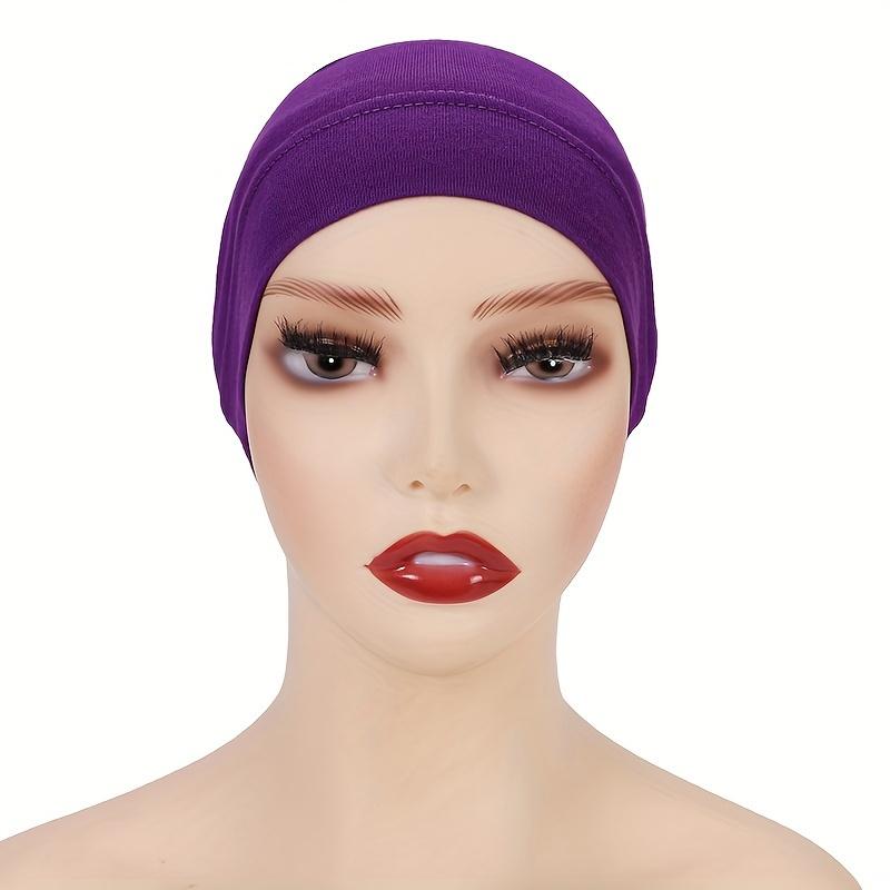 Women's Solid Anti-Slip Undercap Breathable Elastic Inner Hijab Cap for Ramadan Comfortable Fit