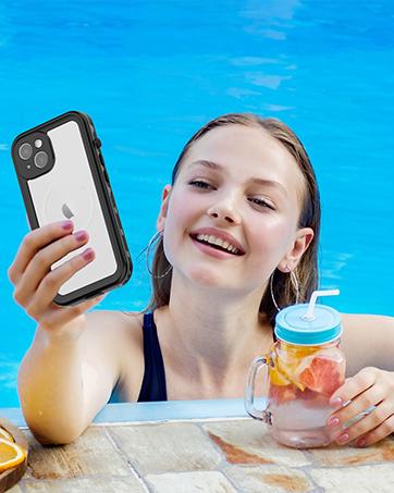 Rugged Mobile Phone Accessory Protective Shell - Full Body Waterproof, Shockproof, Drop-Proof Phone Protective Case with Built-in Screen Protector for Samsung Galaxy S24 Ultra 5G, Black/Clear Rugged Shell Accessories