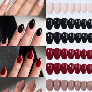 96pcs Multicolor Short Oval Press-On Nails, Nude Milk Tea Nails, Summer Manicure Essentials, Includes Gel Glue and Nail File