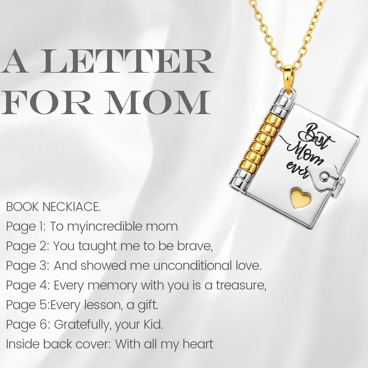 Book Locket Necklace: The Perfect Gift for Daughter/ Mom/ Granddaughter - Sentimental Keepsake for Women, Birthday, Mother's Day, Christmas Photo Pendant