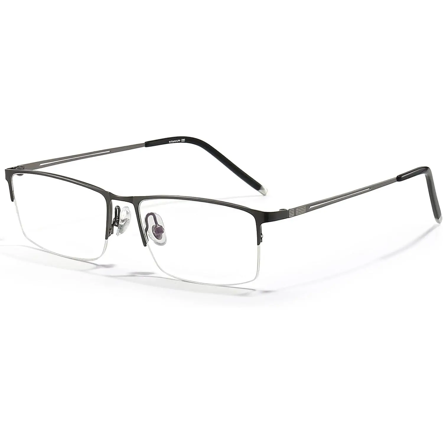 Lightweight Blue Light Glasses Men Titanium Rectangle Frame |  Glasses for Men with Anti Glare Lens Non Prescription Eyewear