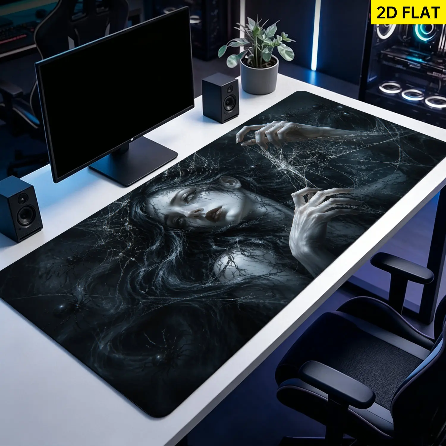 Extra Large gothic spider web fantasy art Mouse Pad,Non Slip Rubber Pad,Desktop Decoration Drotection Pad,Washable,Lock Edge Multi Size,Premium Multipurpose Mousepad For Home,Office,Gift for Family and Friends