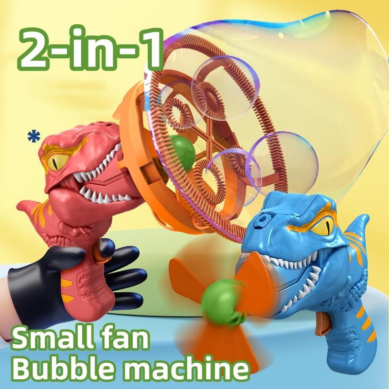 Dinosaur Bubble Machine Set, Super Large Bubbles, Handheld Electric Bubble Blower, Thickened Design, High Concentration Liquid, Outdoor Toy