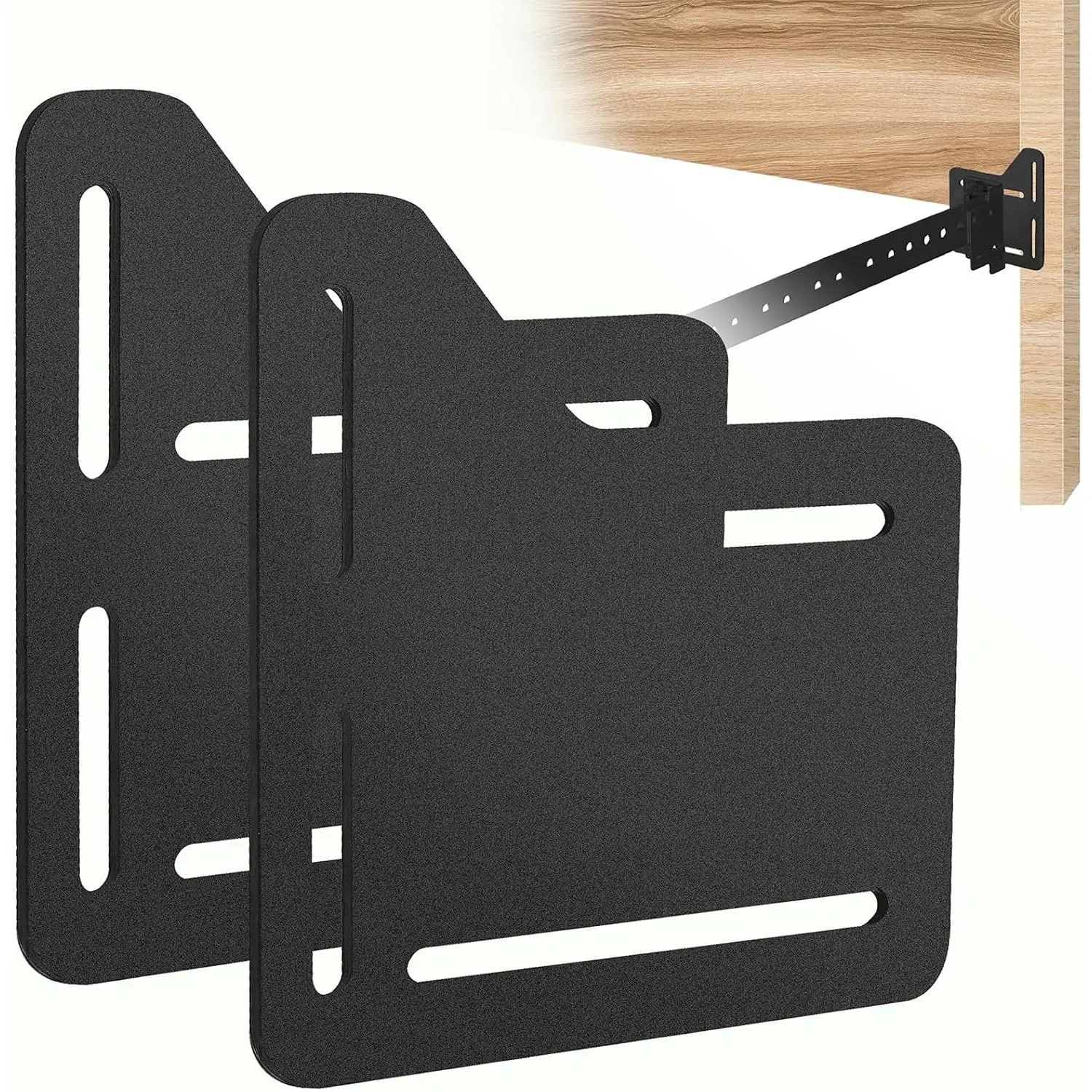 2 count Bed Frame Adapter for Headboard Conversion, Adjustable Bed Frame Adapter Connector, Headboard Attachment Bracket for Full to  Bed Modification, Black