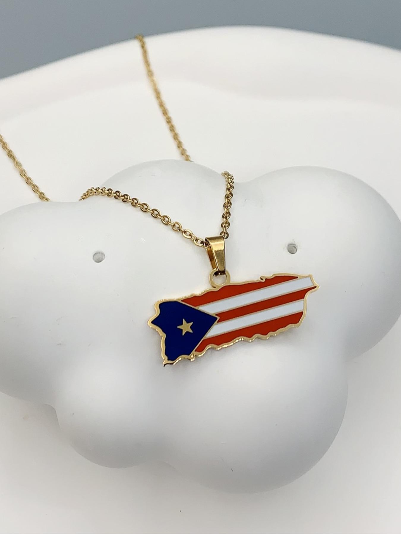 Fashion Stainless Steel Flag Design Charm Necklace, Punk Streetwear Women Matching Necklace, Hip Hop Matching Vintage Jewelry, Stainless Steel Craftsmanship, Streetwear Accessory, Streetwear Statement Jewelry, Boho Style Jewelry