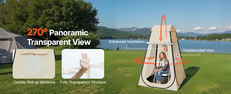 VEVOR Pop up Sports Tent, 8 Sizes Optional Clear Bubble Tent for 1-6 Person, Waterproof Outdoor Pod with Floor Mat & Top Cover, Garden Igloo Dome Tents Camping Shelter for Sports Watching