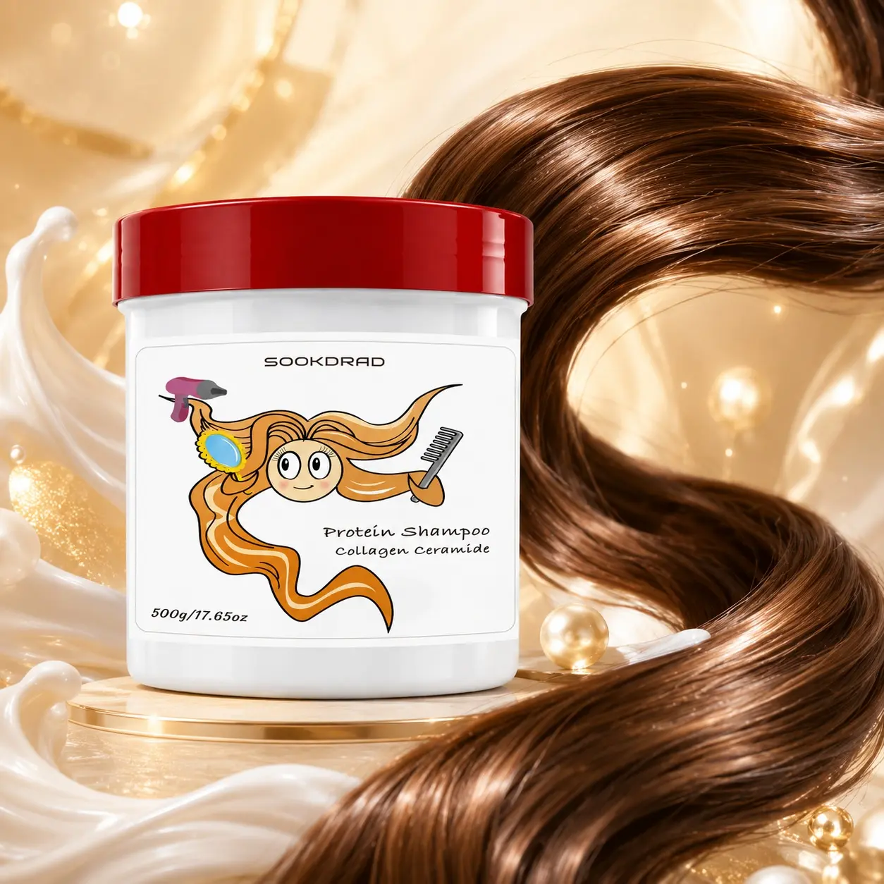 Protein Shampoo, Collagen Ceramide, Repair Damaged Hair, Nourish Hair Strands, Smooth Hair, Strengthen Hair, 500g