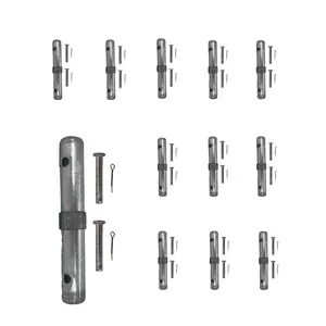 12 Pack Extra Thick V2 Scaffolding Coupling Pin 1-1/4" OD x 9" L with 1" Collar and Locking Pins