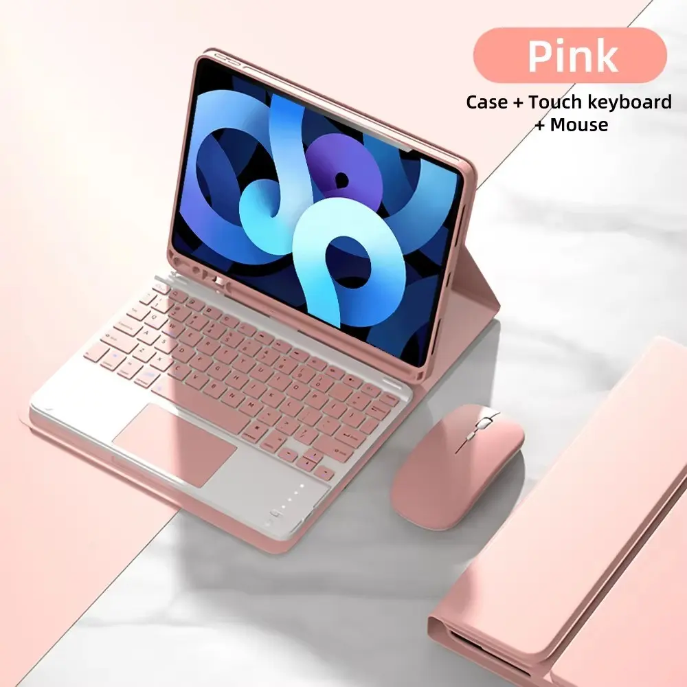 iPad Air 4th 5th 10.9" 2020 Keyboard Case, Compatible with iPad 10th 11th 12th 10.9 Pro 11 2018-2022, Non-Button Cell Battery Included