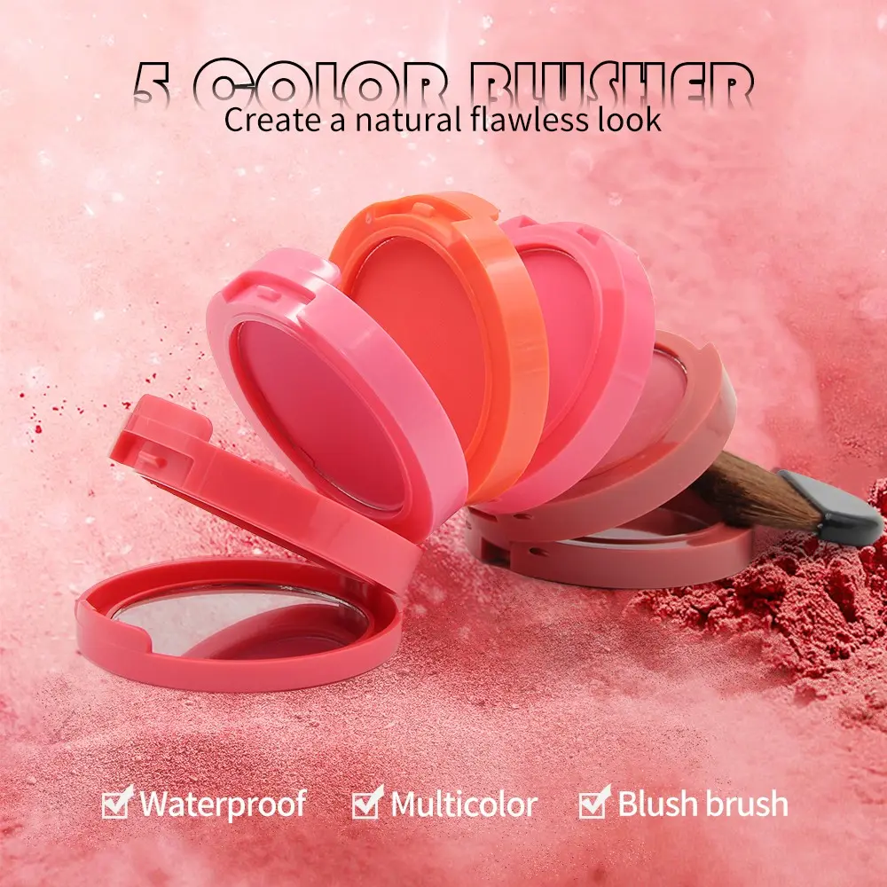 Musicflower 5-In-1 Concealer Blush Powder, Long-Lasting Makeup, Multi-Functional Foundation & Blusher, Perfect for All Skin Types