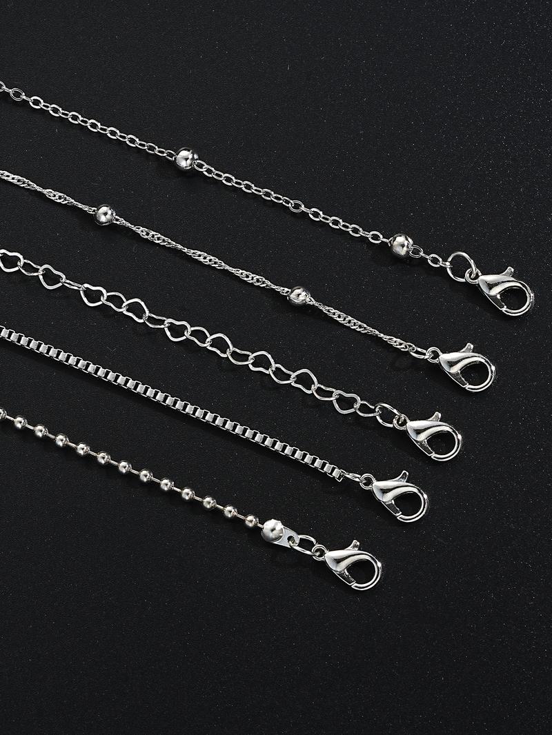 Simple Multi-layer Heart Design Link Bracelet, Personalized Bracelet for Women Jewelry, Stackable Bracelet, Fashion Accessories for Women & Men, Trendy Jewellery Accessories, Trendy Stack Bangle