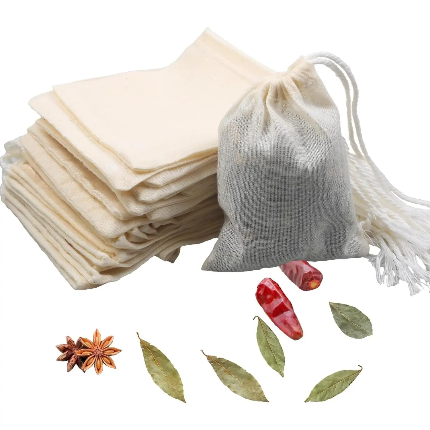 10 count   Filter Bag, Soup,  Broth Brew, , Muslin Strainer,  Unbleached  Cheesecloth Bags for Cold Brew Coffee (3x4inch)