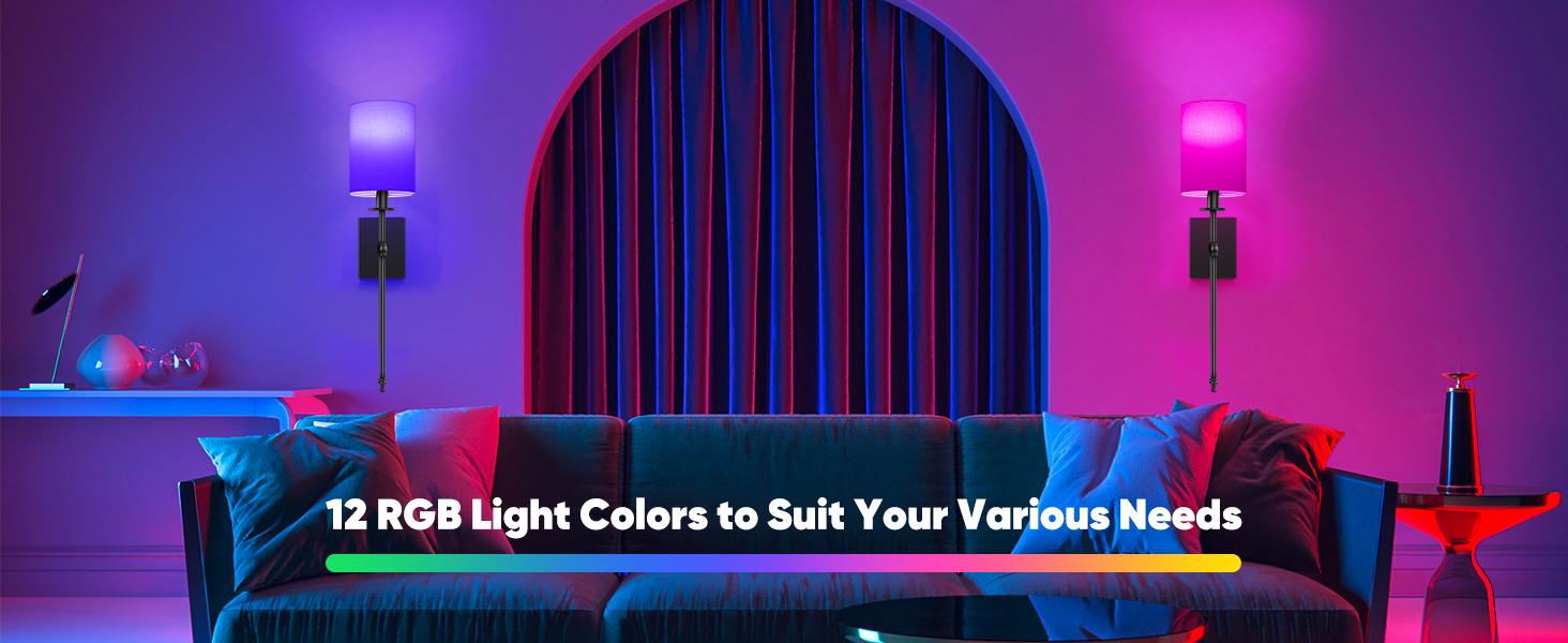 24.8in Rechargable Wall Sconces Set of 2 with Remote, Indoor Not Hardwired Dimmable Wall Lamps with White Fabric Shade, Rechargeable Wireless wall lights For Bedroom, 2 Bulbs Included