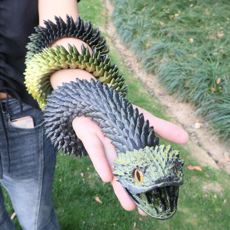 3D Printed Snake Model, 1 Count Creative Snake Model Ornament, Simulation Snake Model for Indoor & Outdoor Decor, Decorative Figurines