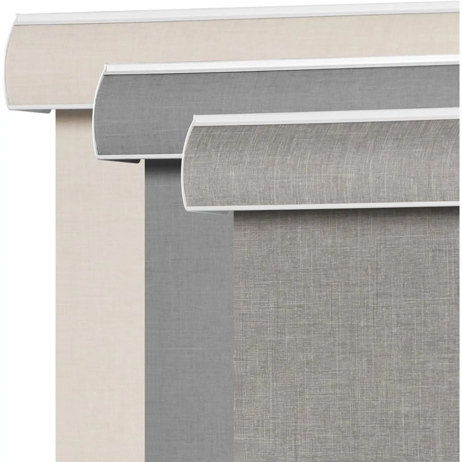 SEEYE Cordless Linen Fabric Rectangular Blackout Roller Blind - Room Darkening, Thermal Insulation, UV Protection Window Covering for Home (Line Brown, 44" W x 72" H)