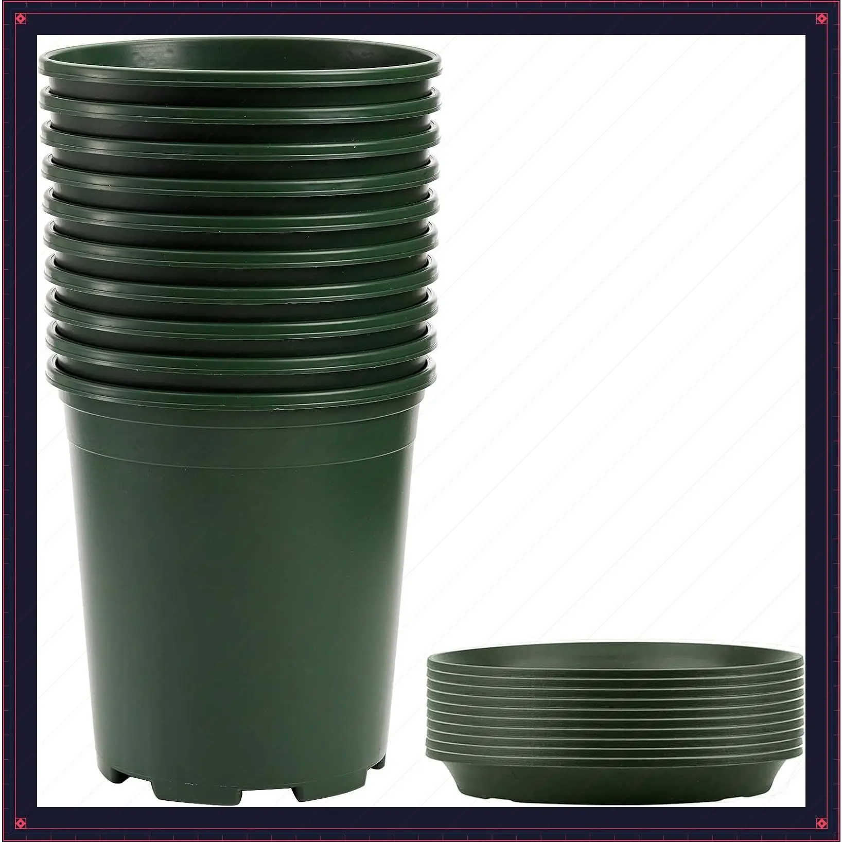 10PCS 1 Gallon Durable Nursery Pot Garden Flower Pots Nursery Plant Container Kit with 10 Pcs Matching PalletsGift