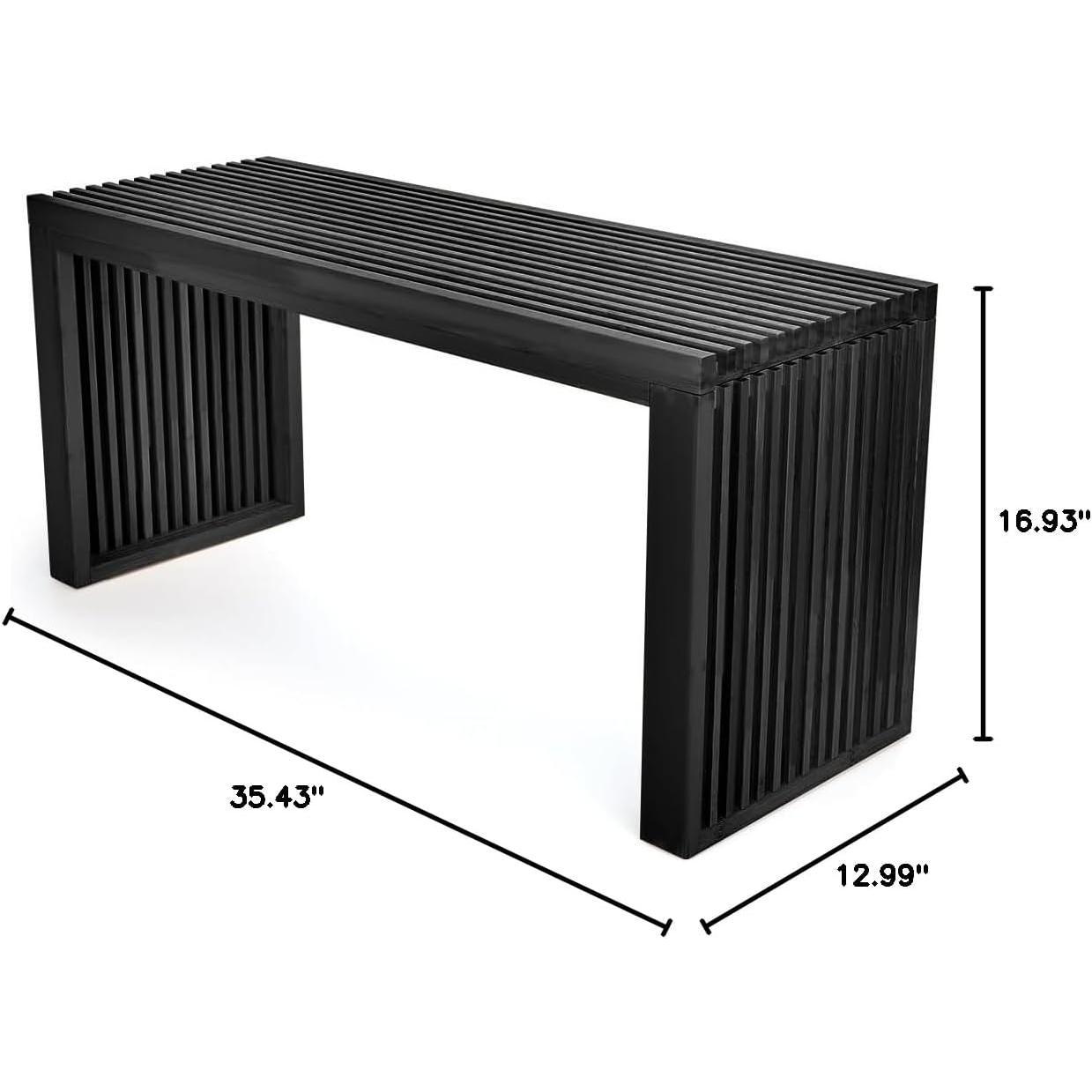 Dining Bench, 35 inch Farmhouse Decor Indoor Kitchen Table Bench, Entryway Shoe Rack Bench, Outdoor Bench, Solid  Benches for Living Room, Hallway, Bedroom, Bathroom