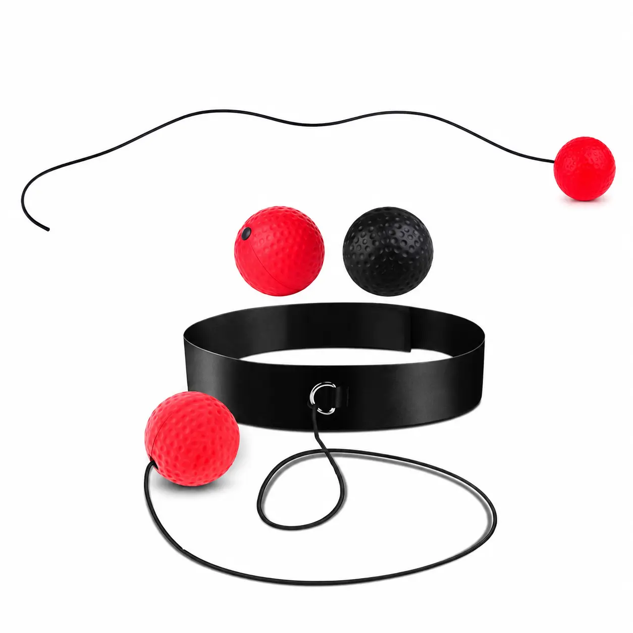 Adjustable Head-Mounted Reaction Tool for Boxing Training - Durable Elastic Ball System, Hand-Eye Train & Reflex Boost Solo Drills for Home Use (No Partner or Wall Mount Needed)