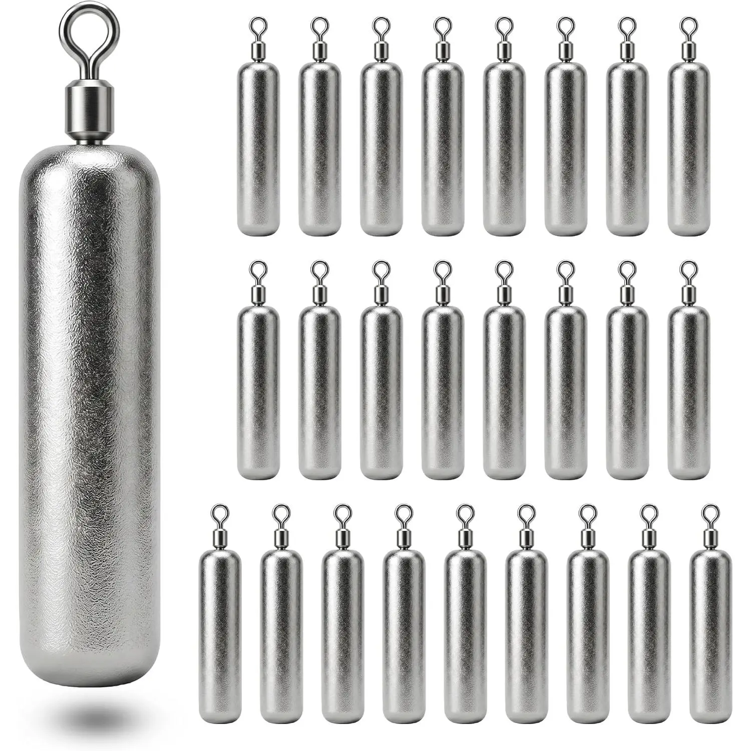 Drop Shot Fishing Weights with Rolling Swivel Streamlined Lead Fishing Sinkers for Freshwater Saltwater Catfish Bass Casting Fishing and Bottom Fishing Rigs