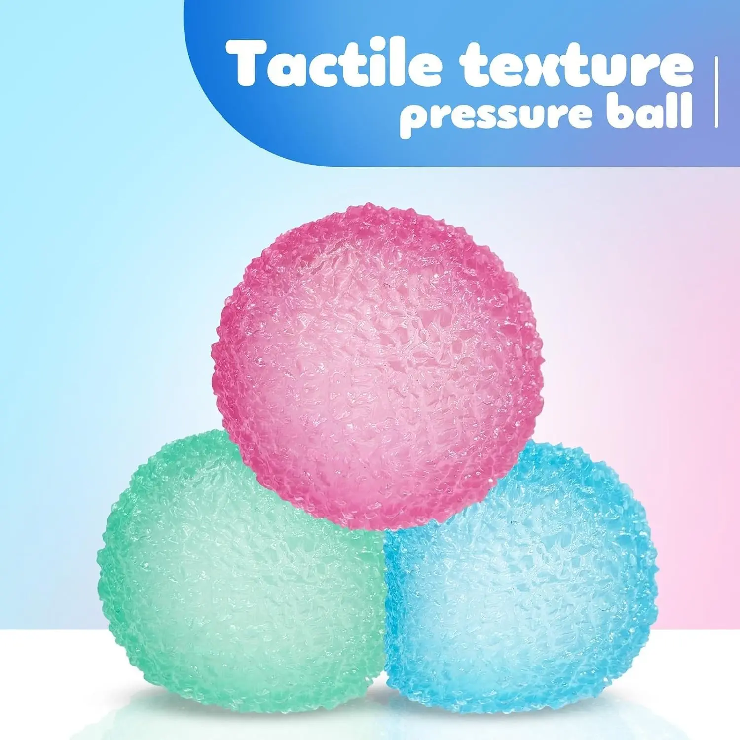 Big Stress Balls for Adults, Squishy Ball Sensory Textured Memory Gel Fidget Toys for Kids/Adults Hand Exercises, Valentines Day Party Favors Anxiety Relief Squeeze Ball
