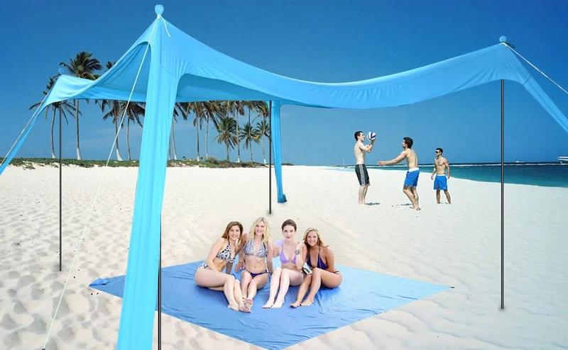 Beach Canopy Beach Tent 10x10 FT Easy To  Windproof  Sun Beach Shde Canopy Outdoor Shade For Beach Camping Family
