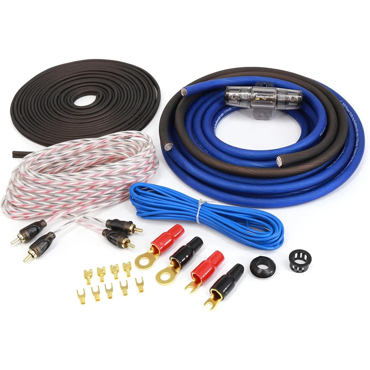 KCA Complete Oversized 4 Gauge 2 Channel Subwoofer Amp Installation Wiring Kit