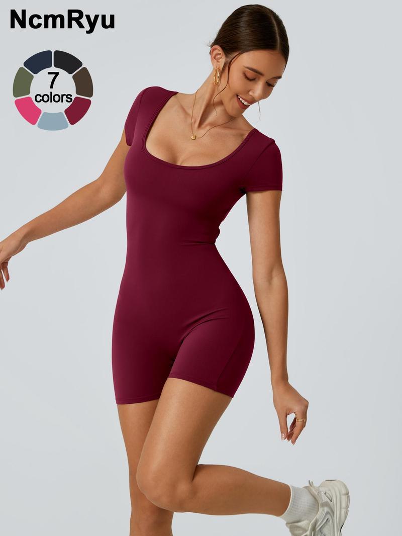 2024 Summer New Women's Slim Hip Lifting Sporty Jumpsuit Sexy Backless Short Sleeveless  Bodysuit Sportswear Jumpsuits