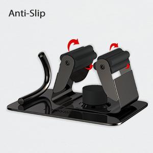 Mop Broom Holder No Drill, Mop Broom Organizer Wall Mounted Heavy Duty with Hooks Hanger, Self Adhesive Stainless Steel 4Pcs for Bathroom, Kitchen, Office (Black)