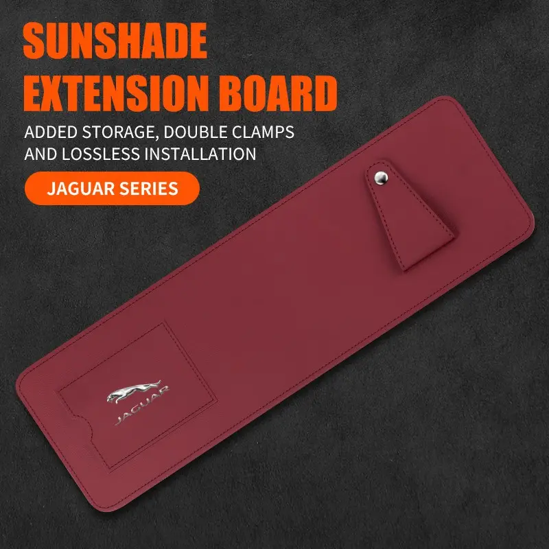 Suitable for Jaguar F-PACE, XF, F-TYPE, I-PACE, XE, front car sun visor extension board for the passenger side, car sunshade extender, anti-glare for day and night, retractable multifunctional sun visor, with glasses holder