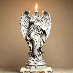 Angel Candle Mold Silicone, Book Holding Angel Sculpture Wax Molds, Church Robe Angel Soapstone Decorative Candles, DIY Handmade Craft Supplies