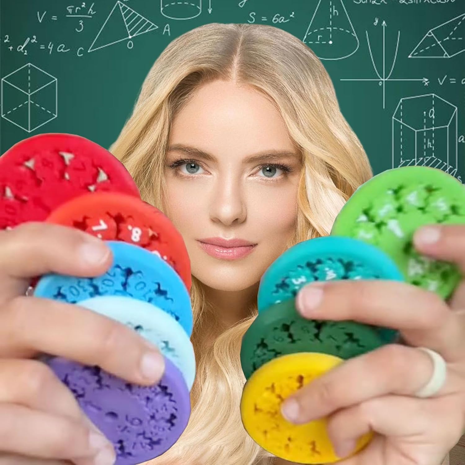 Creative Fingertip Gyroscope Math Fidget Toy, 9 Counts/set Spinner, Addition, Subtraction, Multiplication, and Division Fidget Toy for Kids, Math Learning Tools