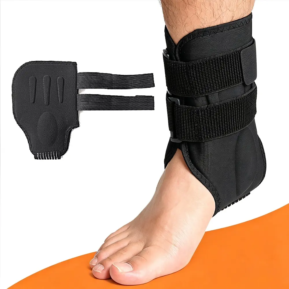 1PCS Soft Neoprene Ankle Stabilizer Sleeve with Shock Absorbing EVA Pads, Anti-Sprain Ankle Support Brace for Athletes, Sports Ankle Protector for Basketball, Soccer, Tennis, Badminton, Volleyball & Training