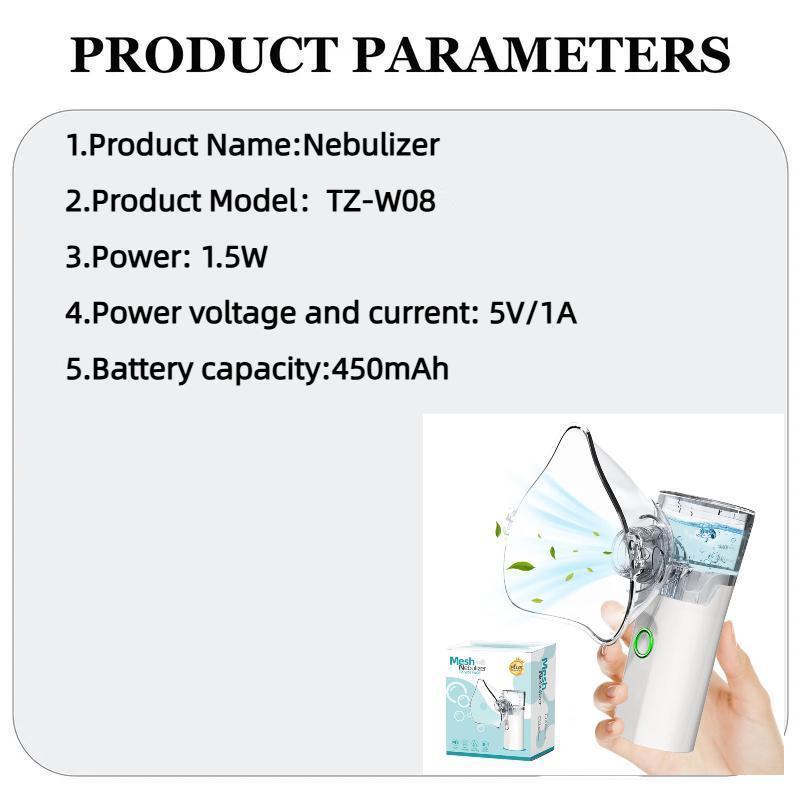 Portable Handheld Nebulizer, Rechargeable Mesh Spacer Machine with Accessories for Adult & Kid, Handheld Electric Atomizer for Breathing Issues
