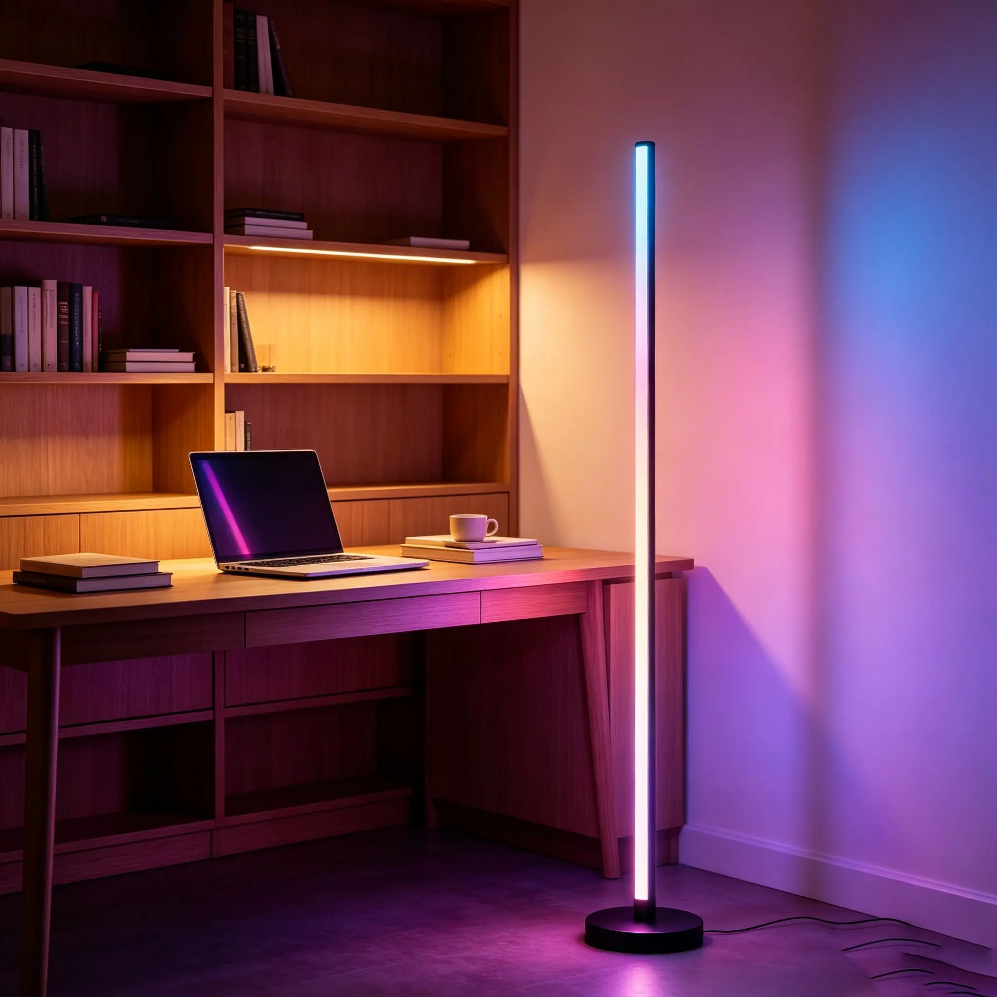 1/2PCS Smart RGB Decorative Floor Lamp with Remote Control, USB Interface, 16 Million Colors, Dynamic Scenes, Music Sync, Ideal for Living Room, Game Room, Bedroom