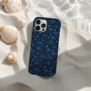 Iridescent Fireworks Pattern dual-layer 2-in-1 phone case, Compatible with iPhone 17/16/15/14/13/12/11 and Samsung Galaxy S23/S24/S25/S26 Plus Ultra series; This protective case combines a slim design with shockproof function, making it a great gift.