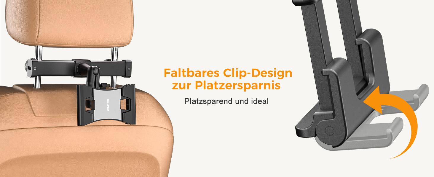 OHLPRO Tablet Holder Car Headrest [Ball Bearing Arm + Metal Folding Clamp] Universal Car Tablet Holders Travel Accessories Children Compatible with All 5-13 Inch iPad Mobile Phones Switch Sumsung