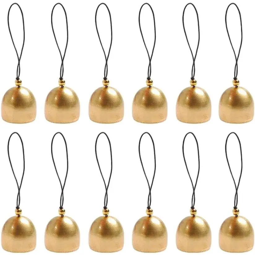 12 Pcs Christmas Ornament Copper Bells 1.5 Inch Bell Christmas Decoration for Christmas Tree DIY Christmas Party Supplies